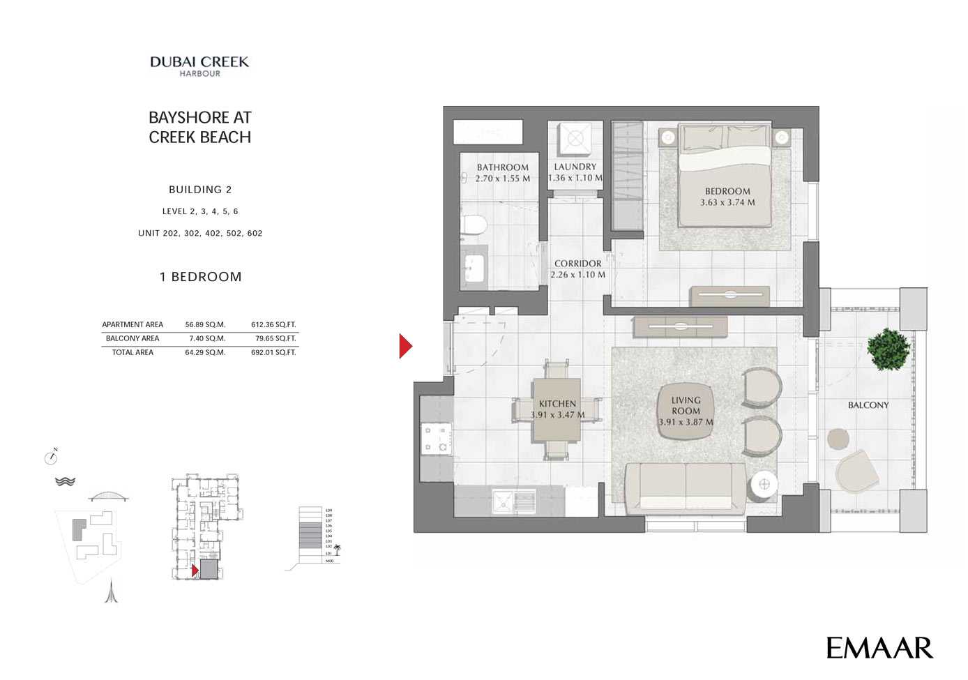 Unit 202, 302, 402, 502, 602